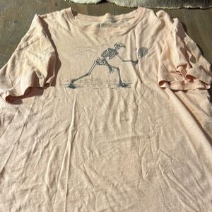 American Eagle Outfitters Peach Skeleton Graphic Tee